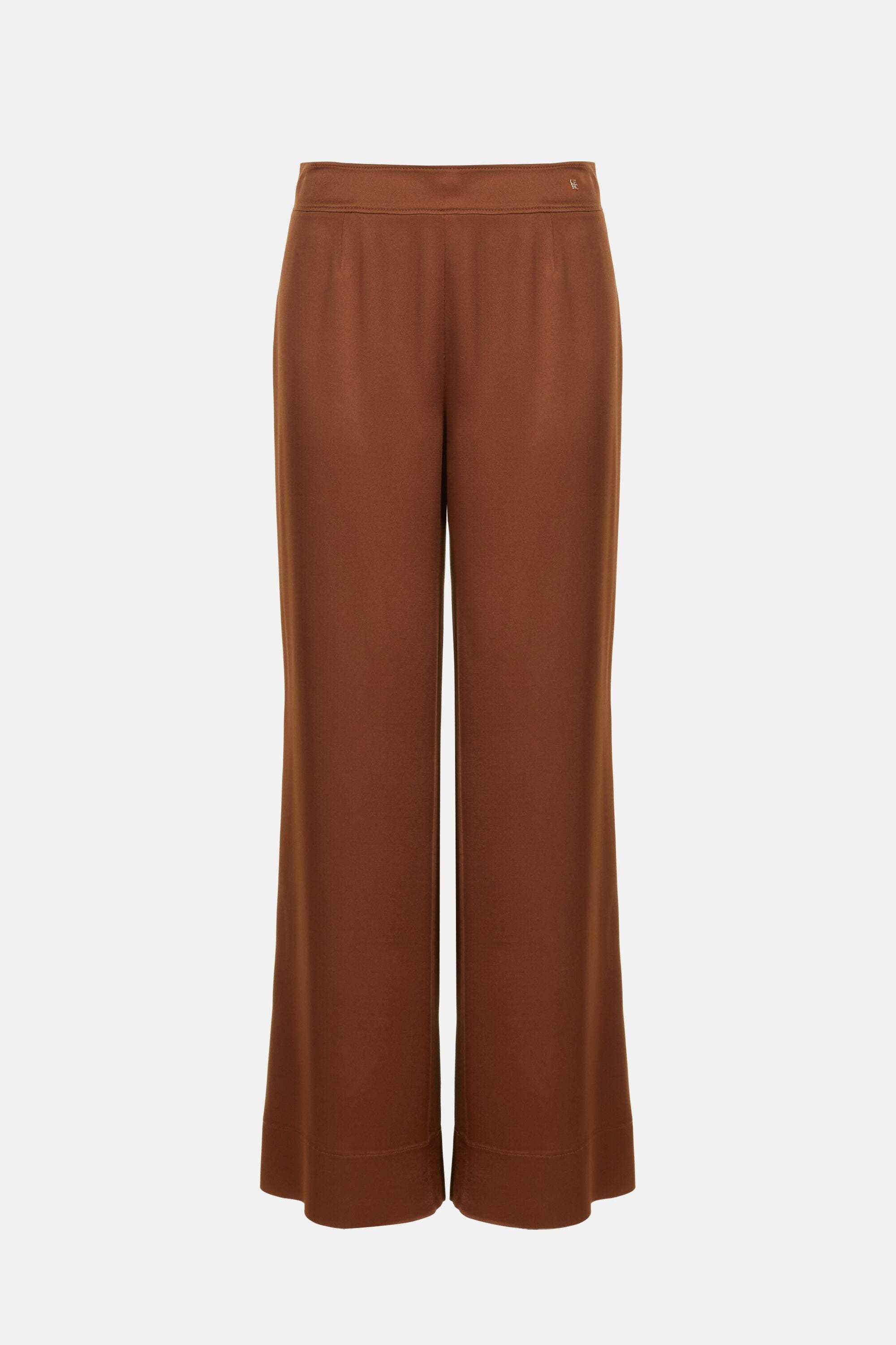 Satin Crepé Straight-Leg Long Pants brown - CH Carolina Herrera