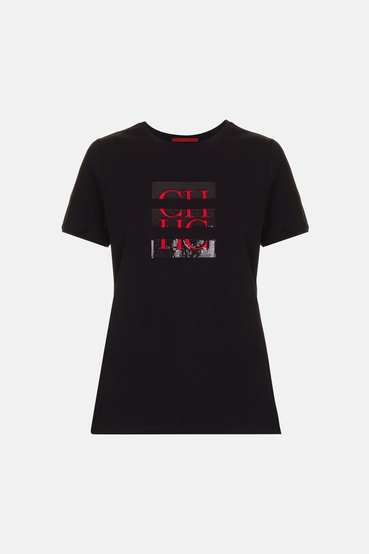 Embroidered CH T-Shirt with Sequins
