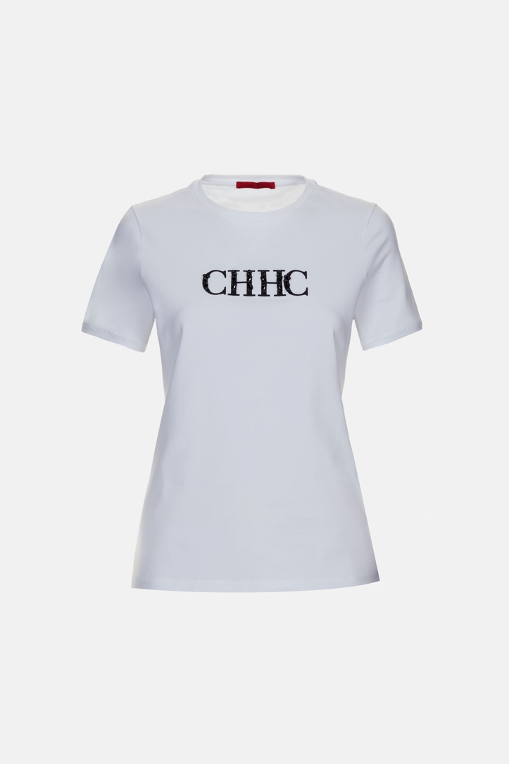 Embroidered CH T-Shirt with Pearls