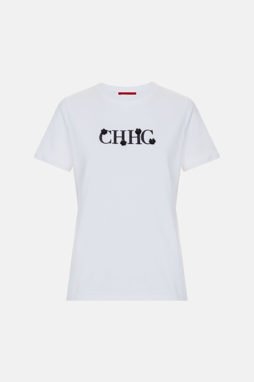EMBROIDERED CH T-SHIRT WITH FLOWERS