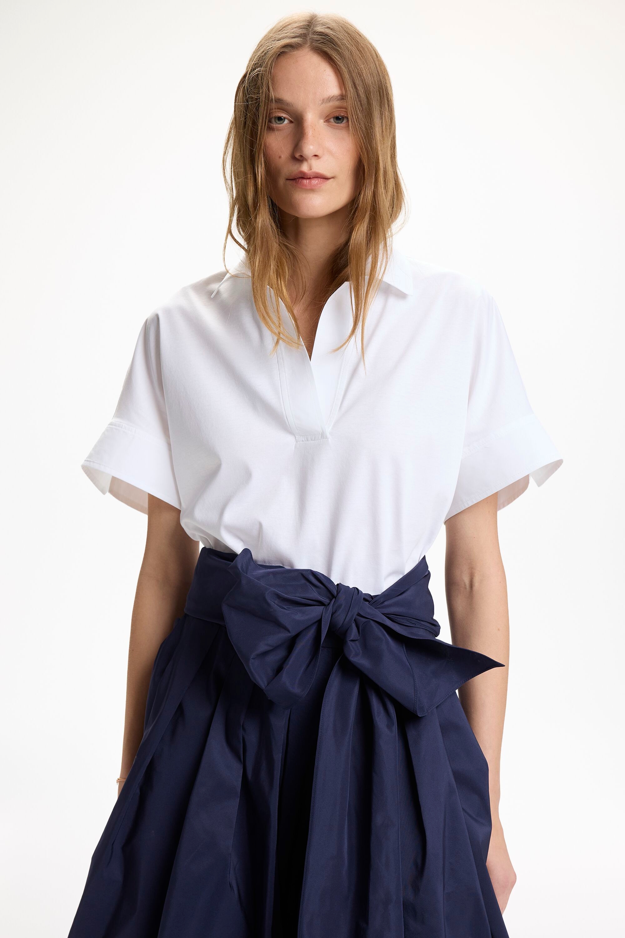 Interlock and Poplin Oversize T-Shirt