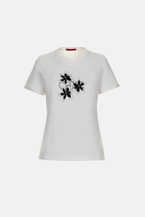 CH T-SHIRT WITH JASMINE EMBROIDERY