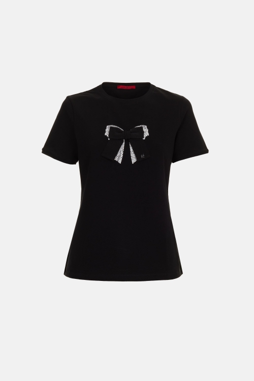 BOW T-SHIRT WITH PEARLS