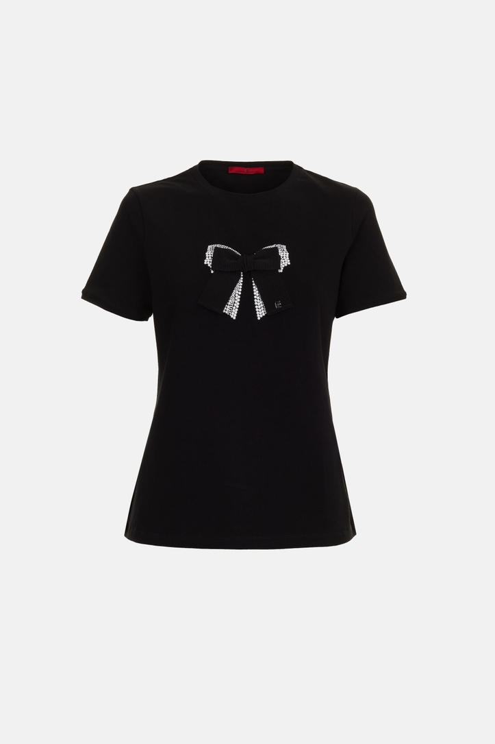 Bow T-Shirt with Pearls