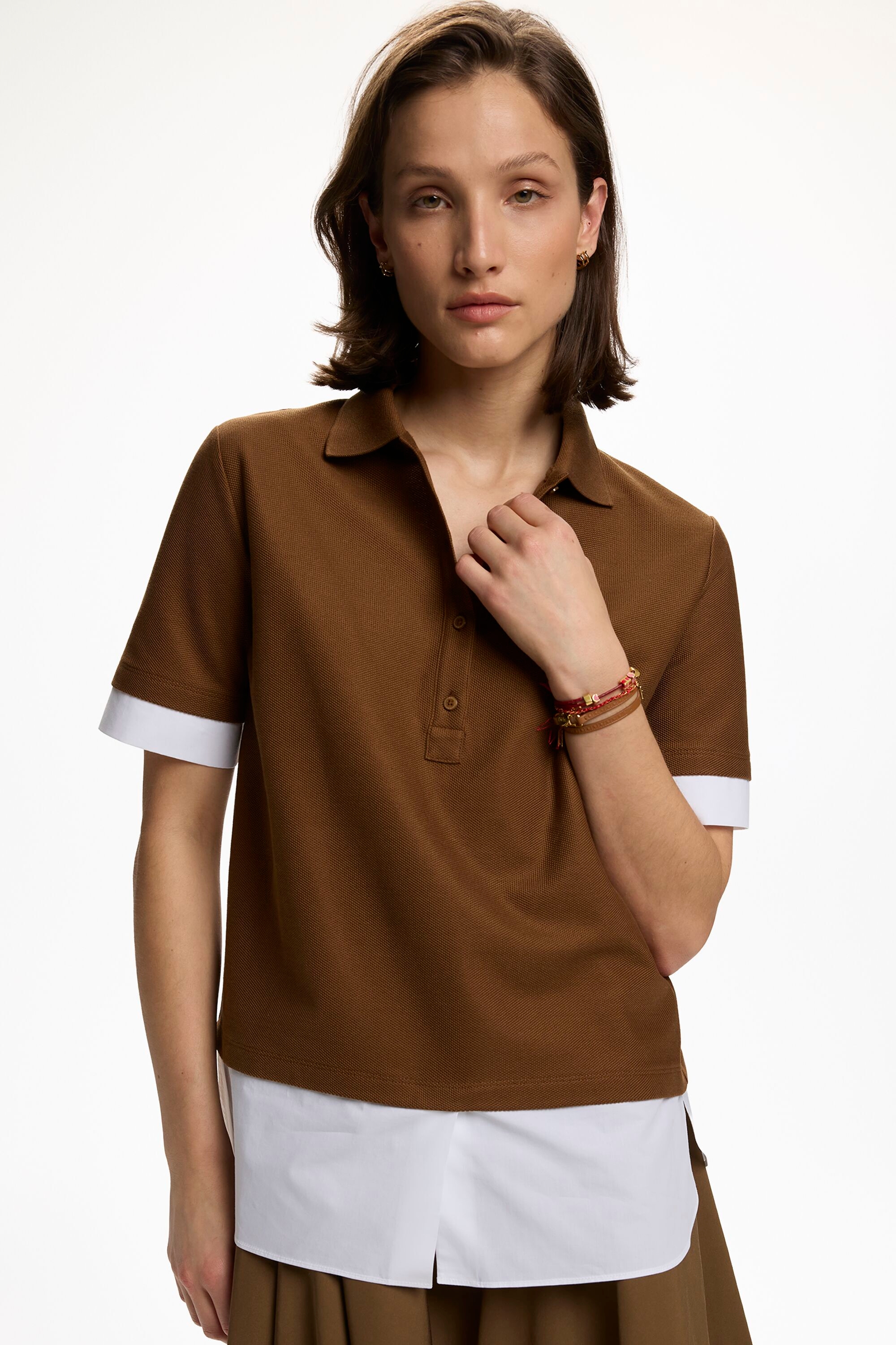 Piqué and Poplin Straight-Fit Polo Shirt
