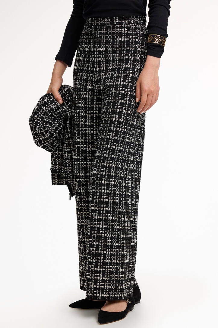 Jacquard Knit Straight-Leg Pants
