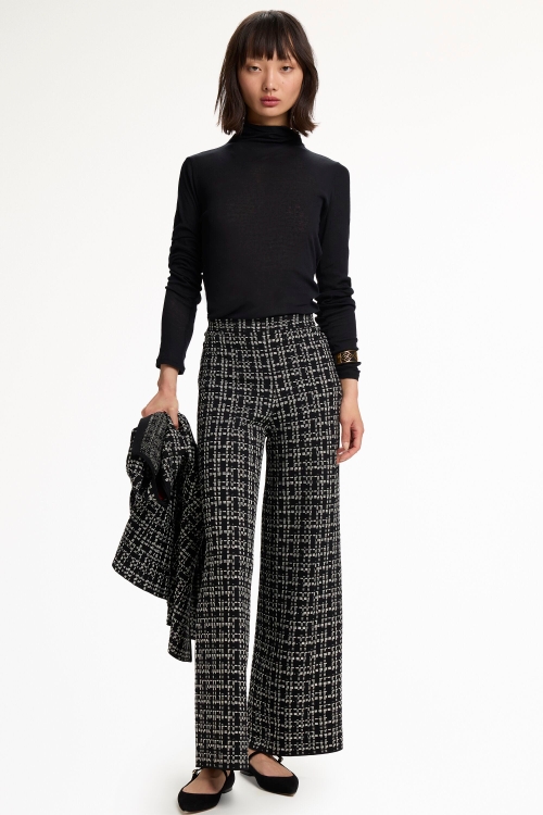 JACQUARD KNIT STRAIGHT-LEG PANTS