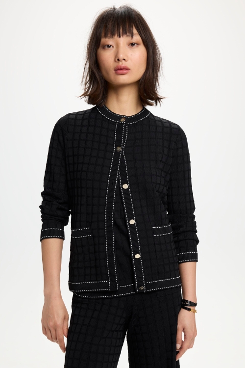 TEXTURED KNIT STRAIGHT-FIT JACKET