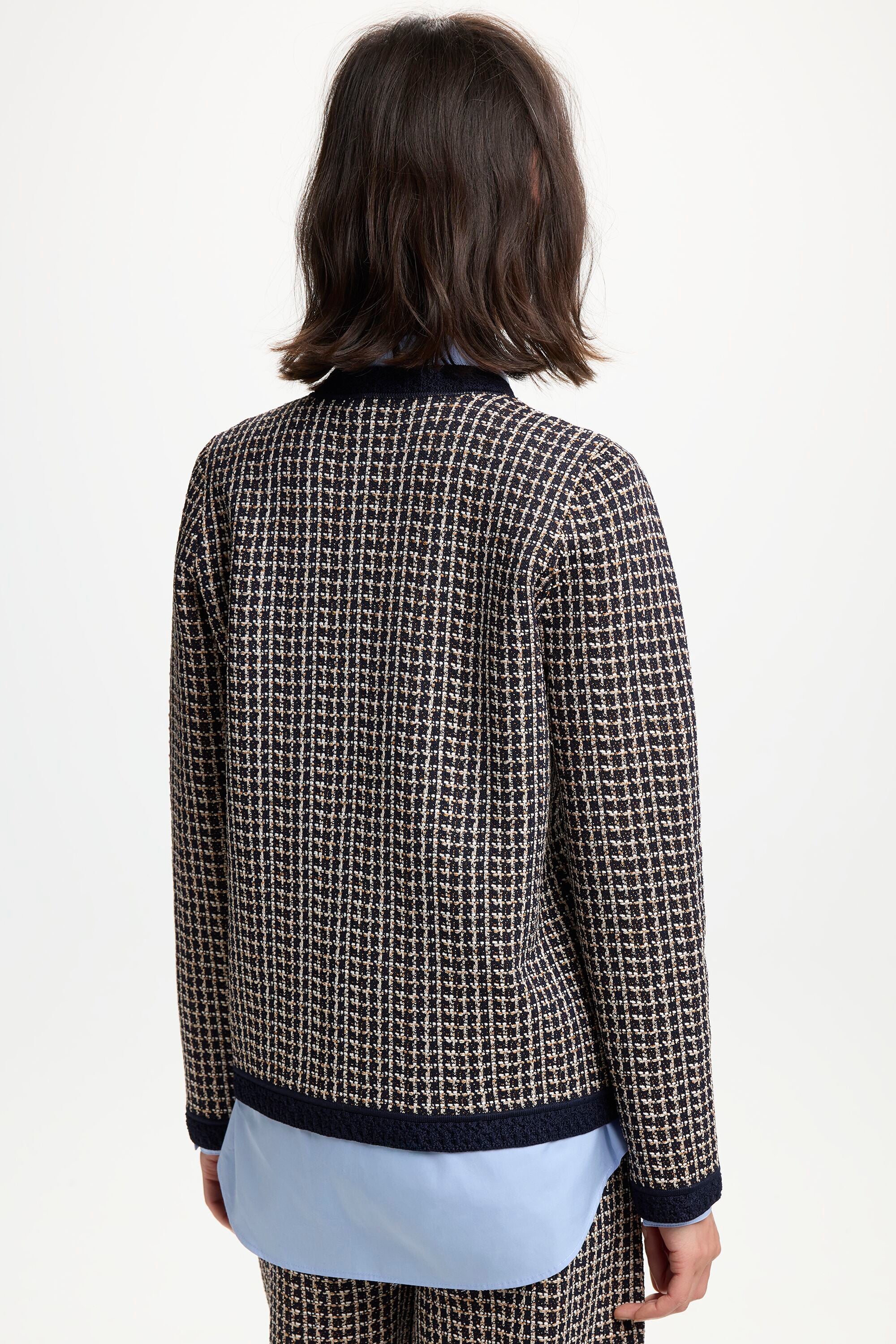Jacquard Knit Jacket navy/ecru - CH Carolina Herrera Greece