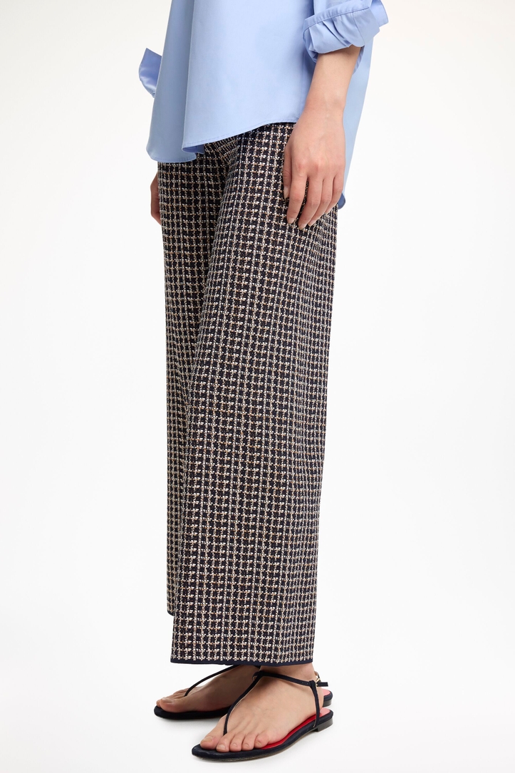 Jacquard Knit Straight-Leg Pants