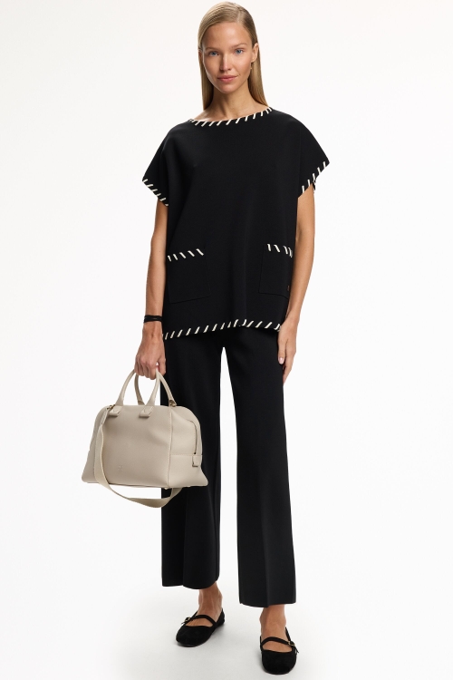 KNIT STRAIGHT-LEG PANTS