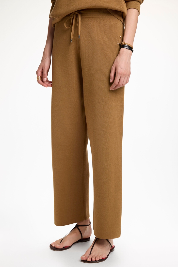 Double-Faced Knit Straight-Leg Pants