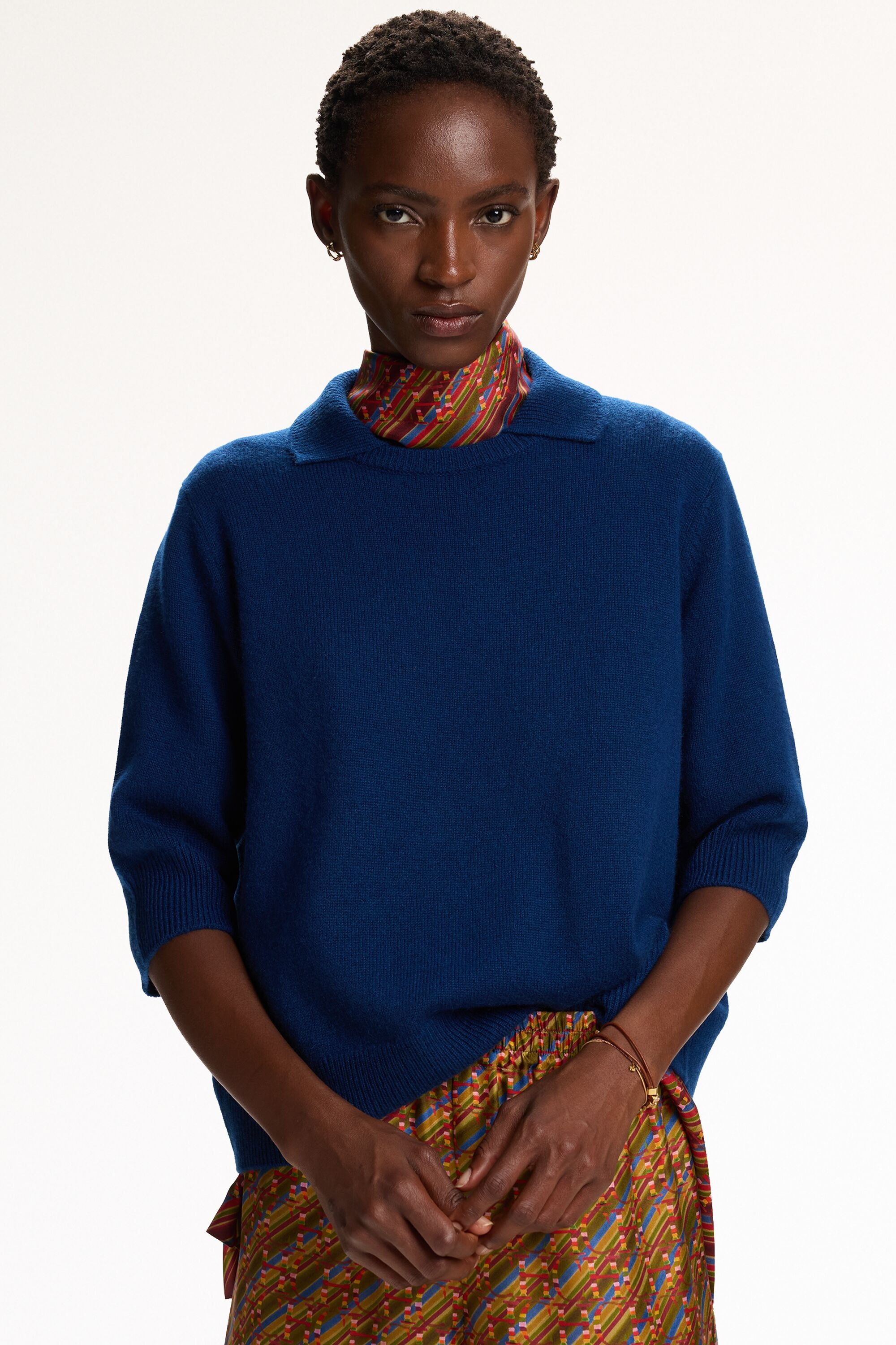 Cashmere Polo-Collar Sweater