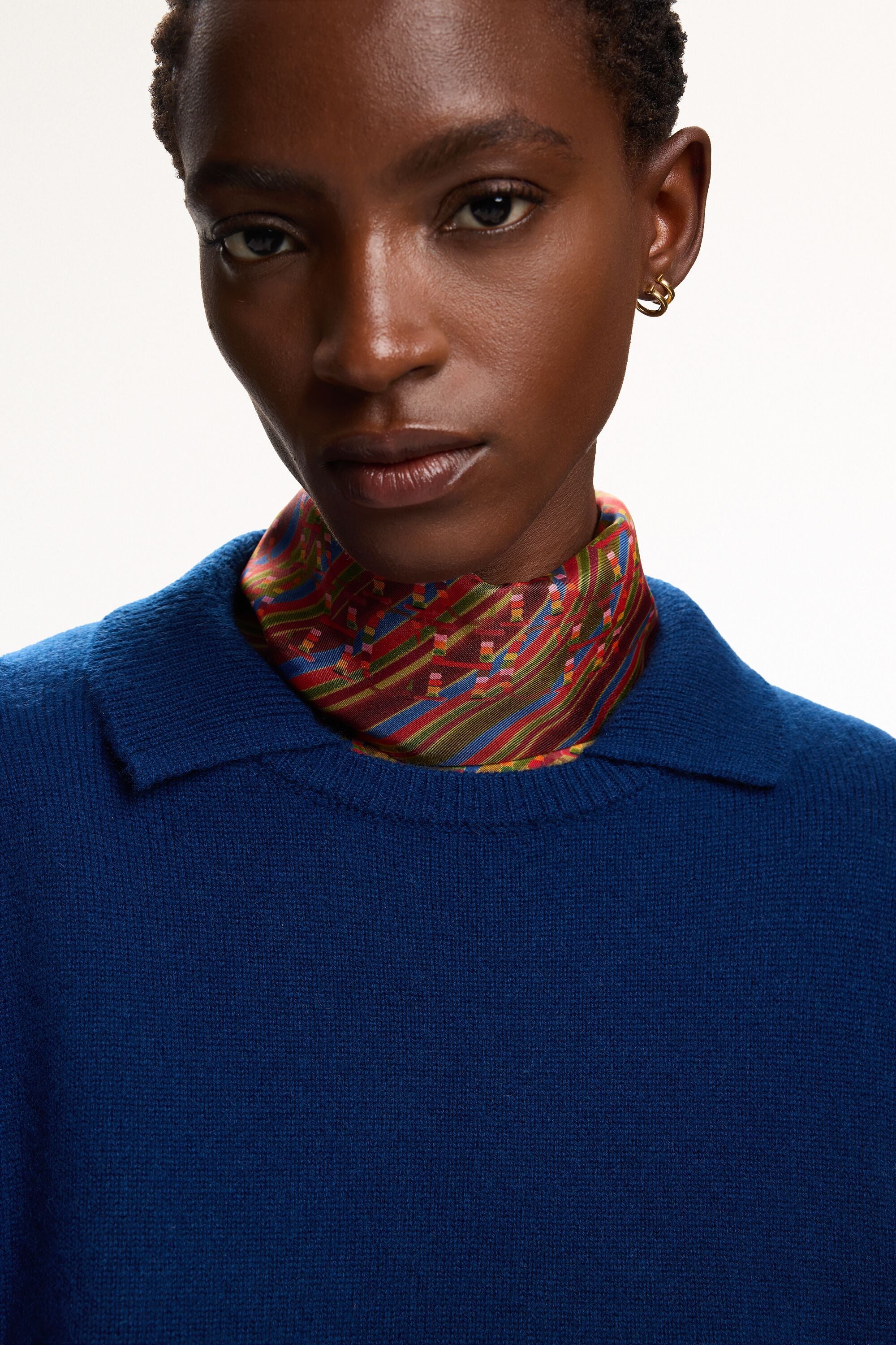 Cashmere Polo-Collar Sweater navy - CH Carolina Herrera Netherlands