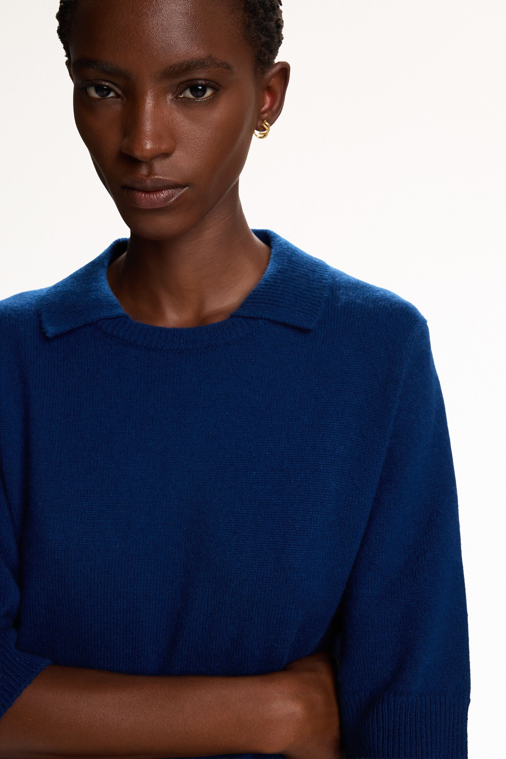 Cashmere Polo-Collar Sweater navy - CH Carolina Herrera Netherlands
