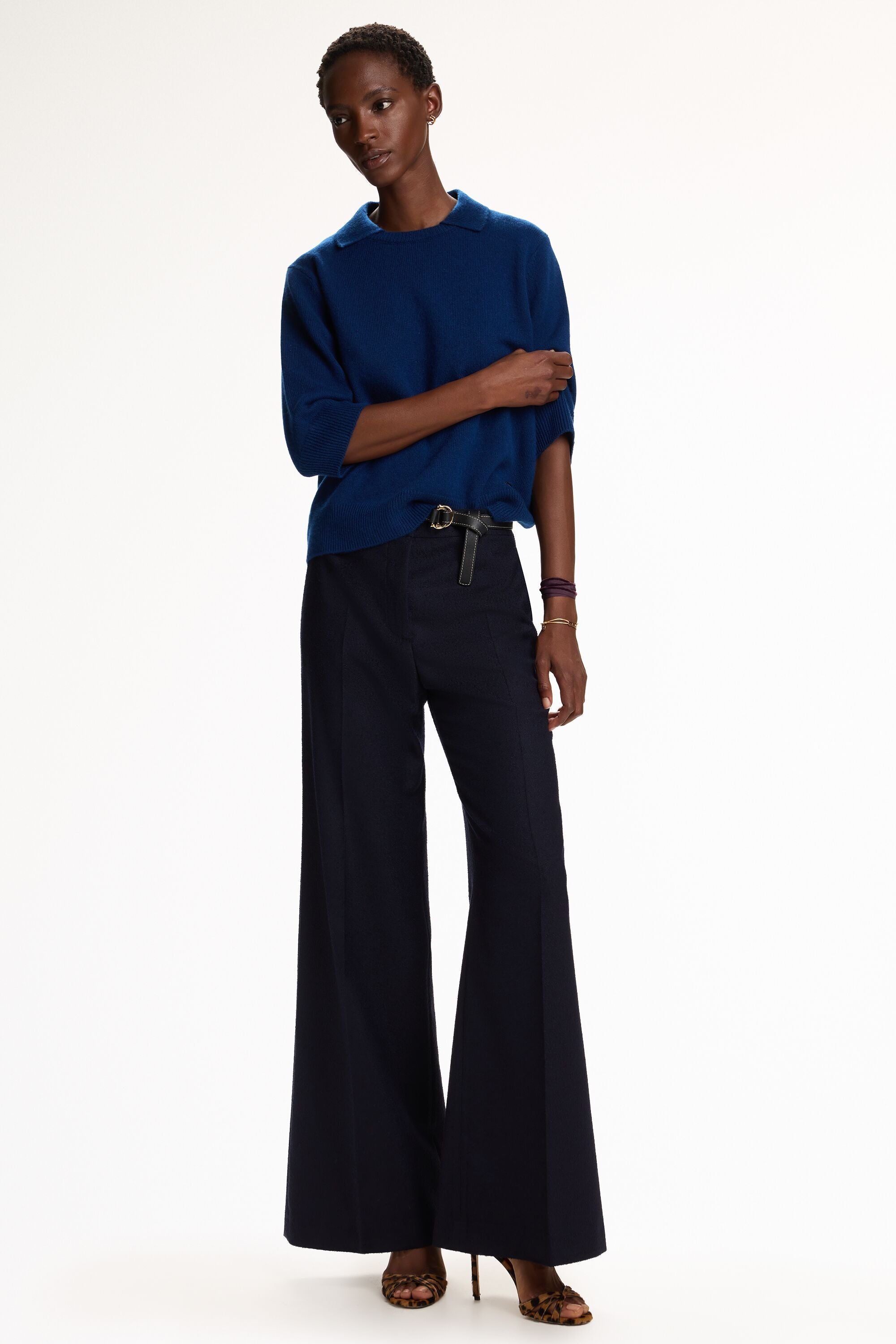 Cashmere Polo-Collar Sweater navy - CH Carolina Herrera Netherlands