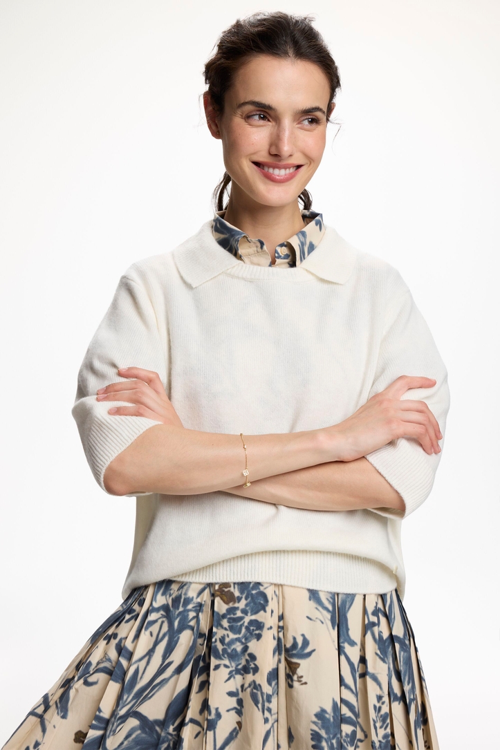 Jersey de Cashmere con Cuello Doble