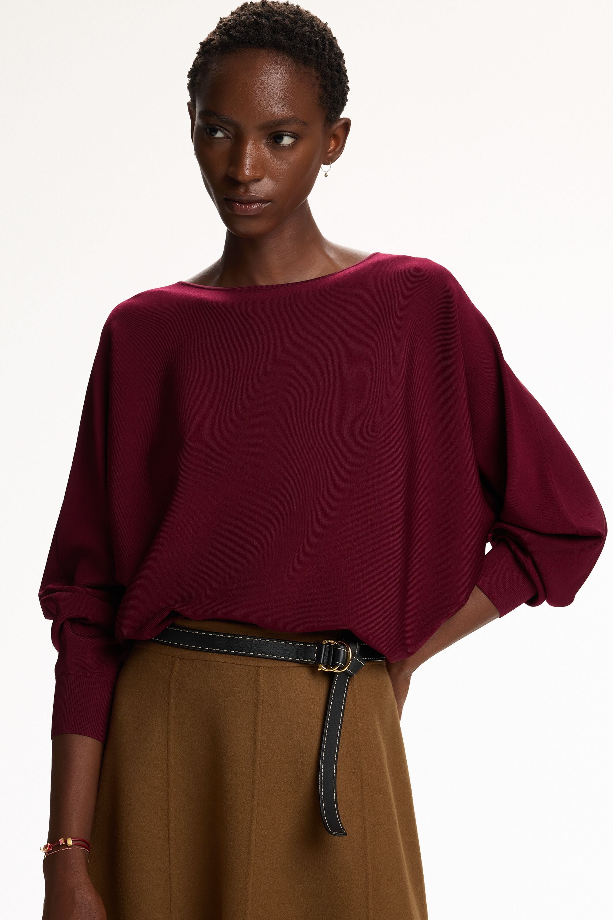ニットコート charrita Knit Loose Top aubergine - CH Carolina Herrera Austria