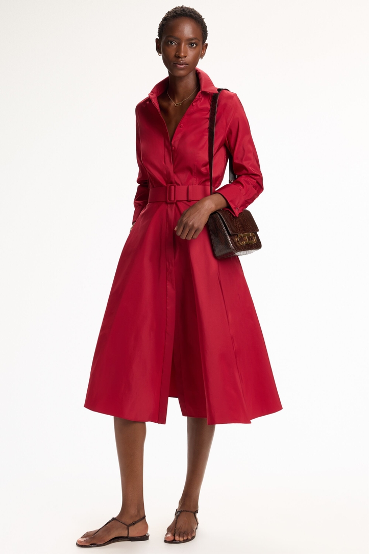 Vestido Camisero de Tafeta