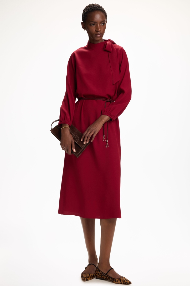 Satin Crepé Straight-Fit Dress