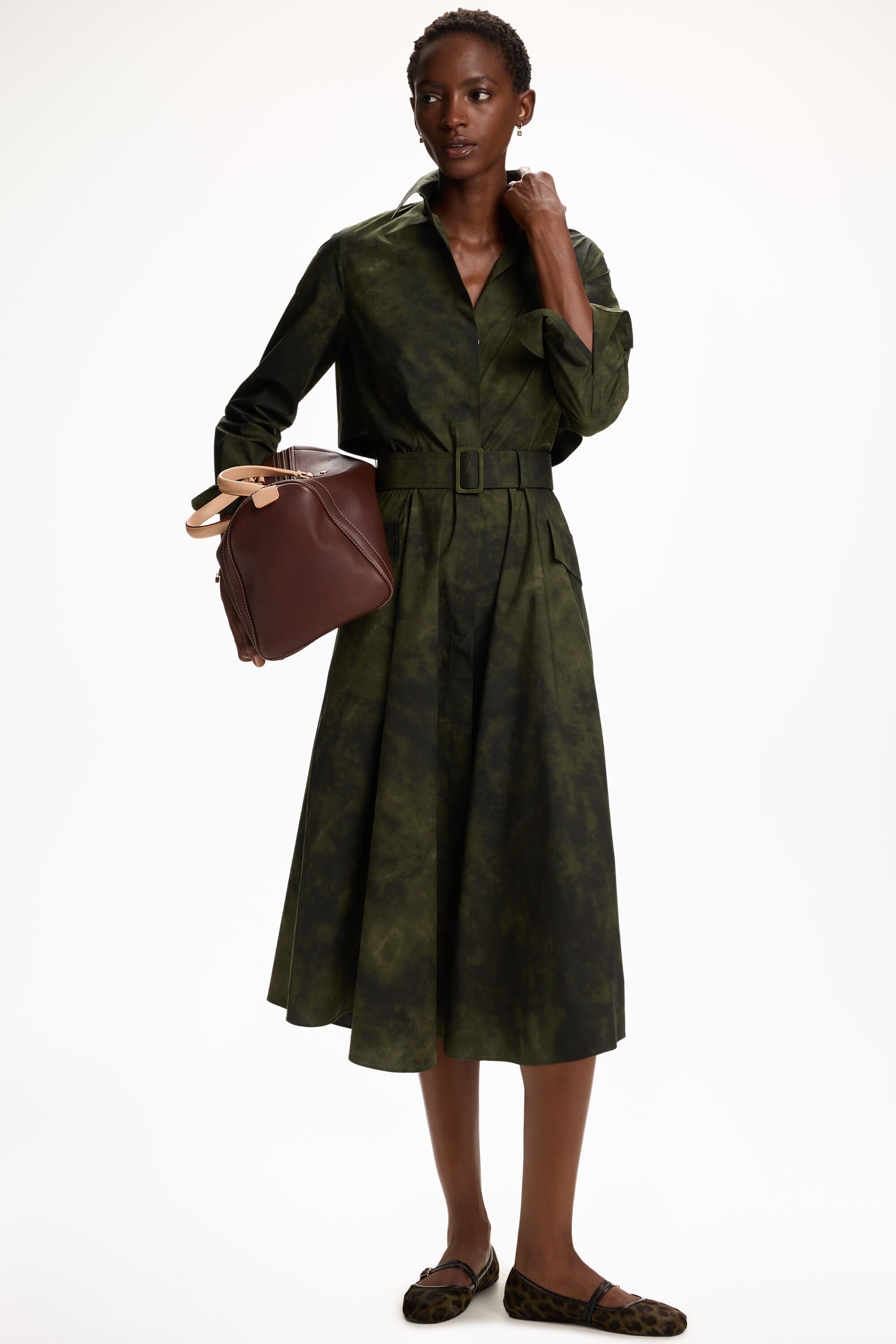 Print Poplin Shirt Dress