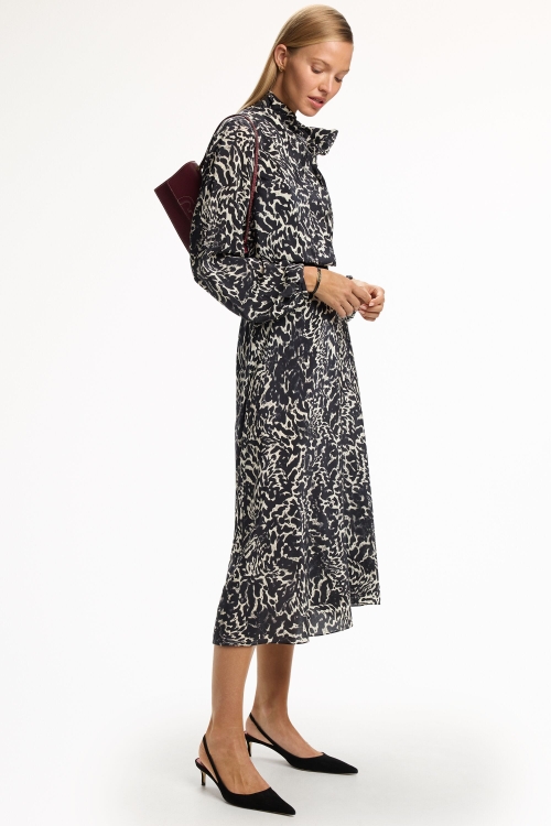 PRINT SILK CREPÉ DE CHINE SHIRT DRESS