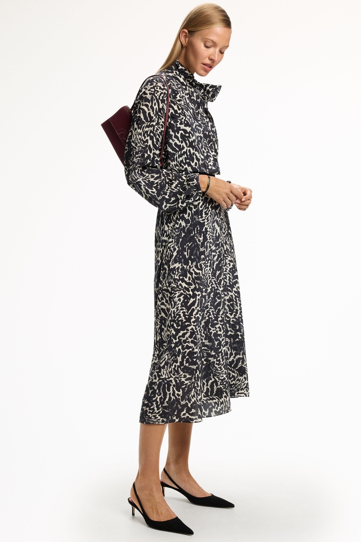 Print Silk Crepé de Chine Shirt Dress