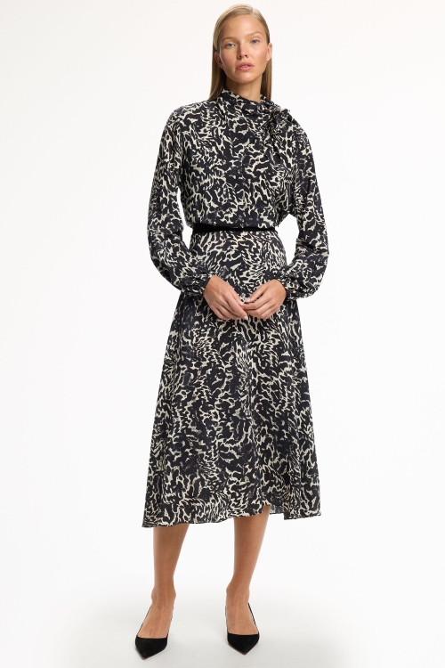 PRINT SILK CREPÉ DE CHINE SHIRT DRESS