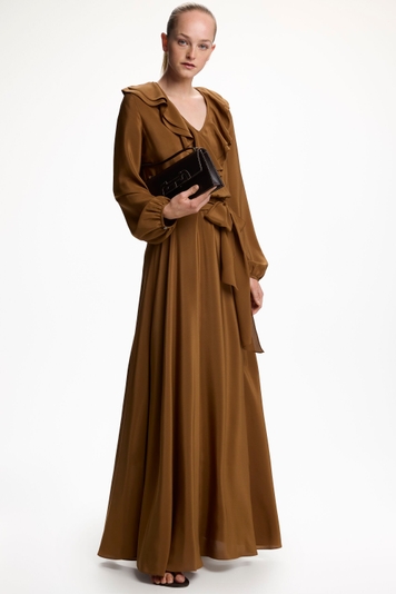 Silk Crepe de Chine Long Dress