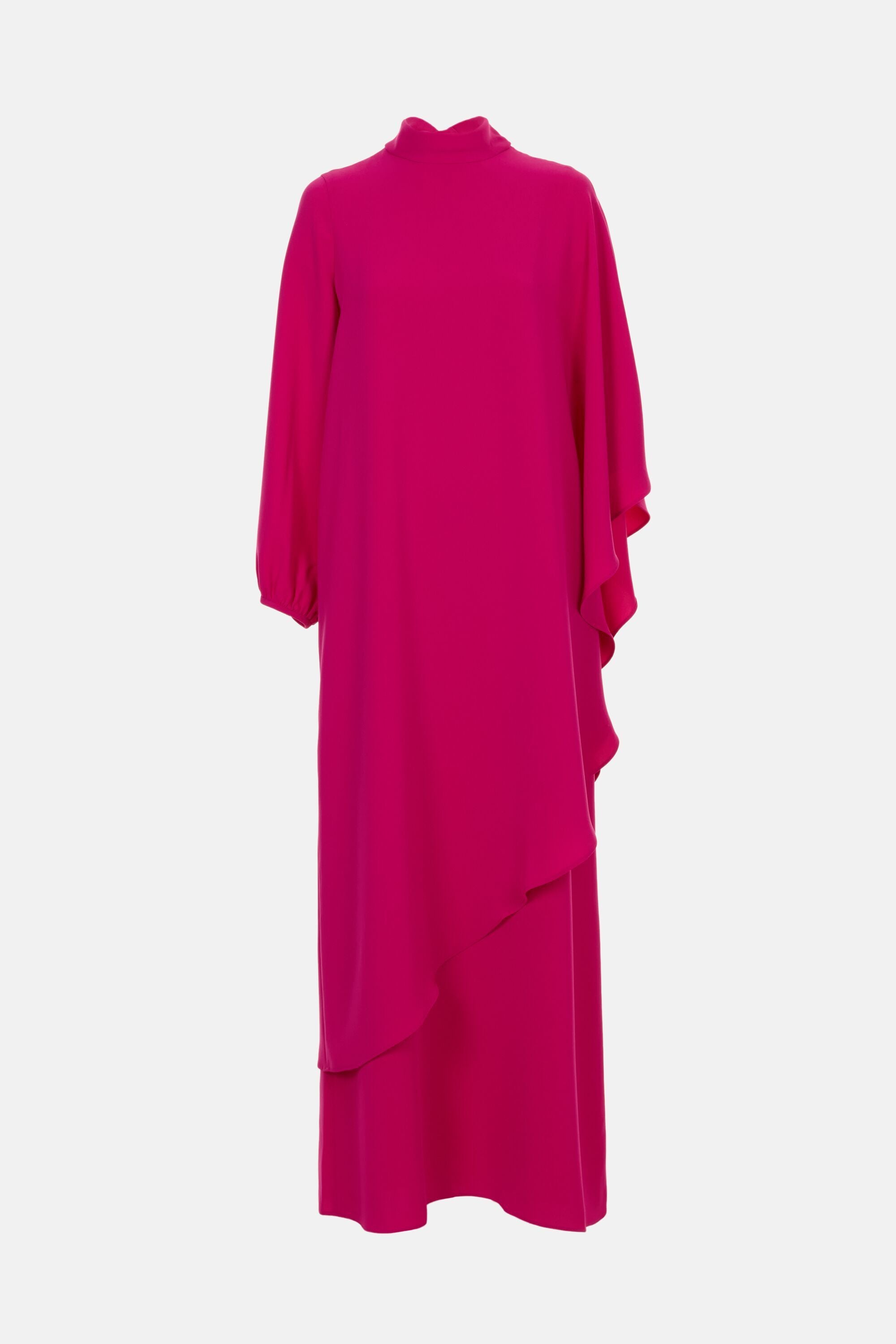 carolina herrera asymmetric layered dress Crepé A-Line fuchsia Destination Open Back Mini daytime-event tie belt COLOUR:Baby Blue