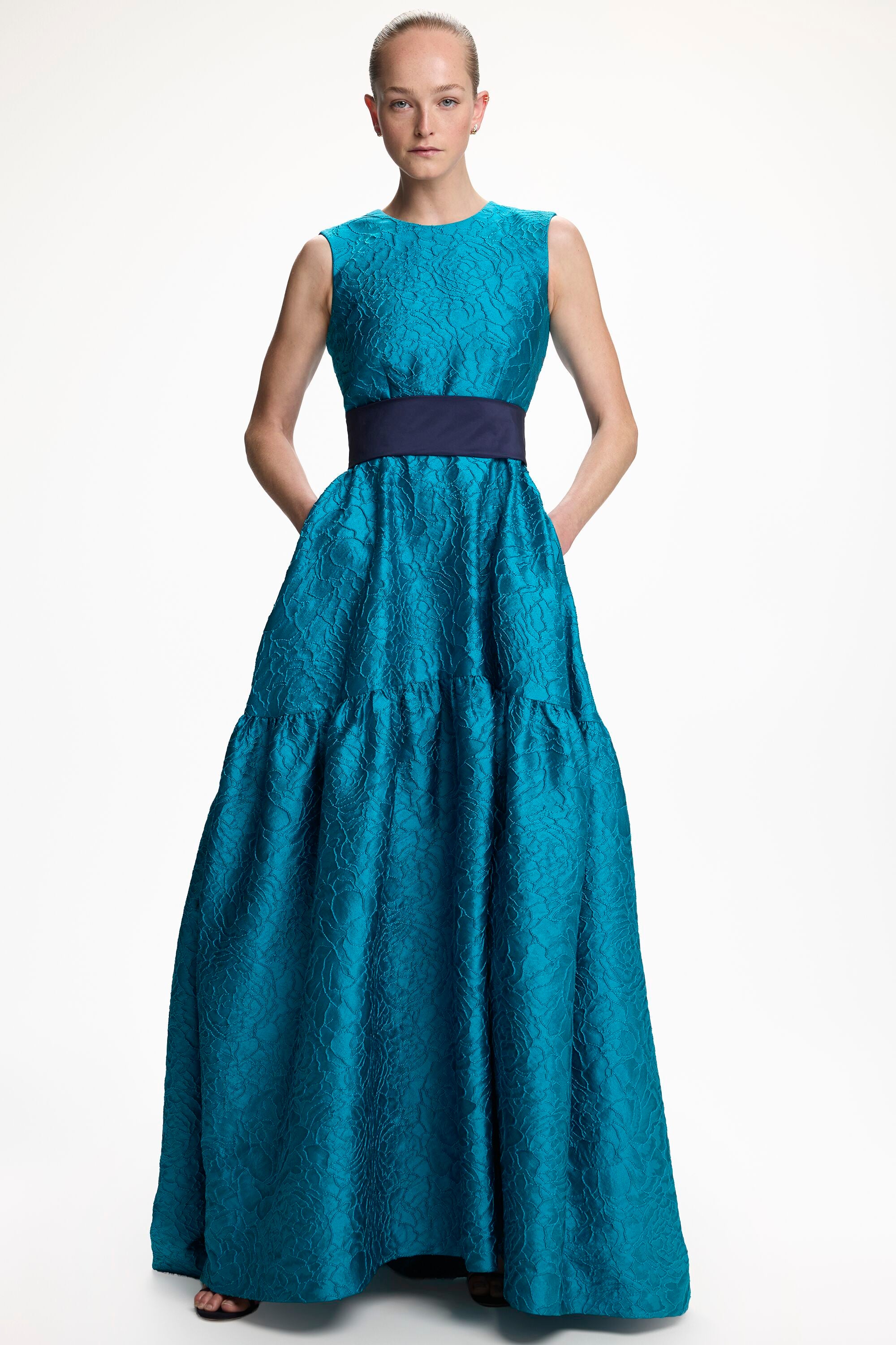 Brocade Long Dress turquoise blue - CH Carolina Herrera Luxembourg Brocade Long Dress turquoise blue - CH Carolina Herrera Luxembourg