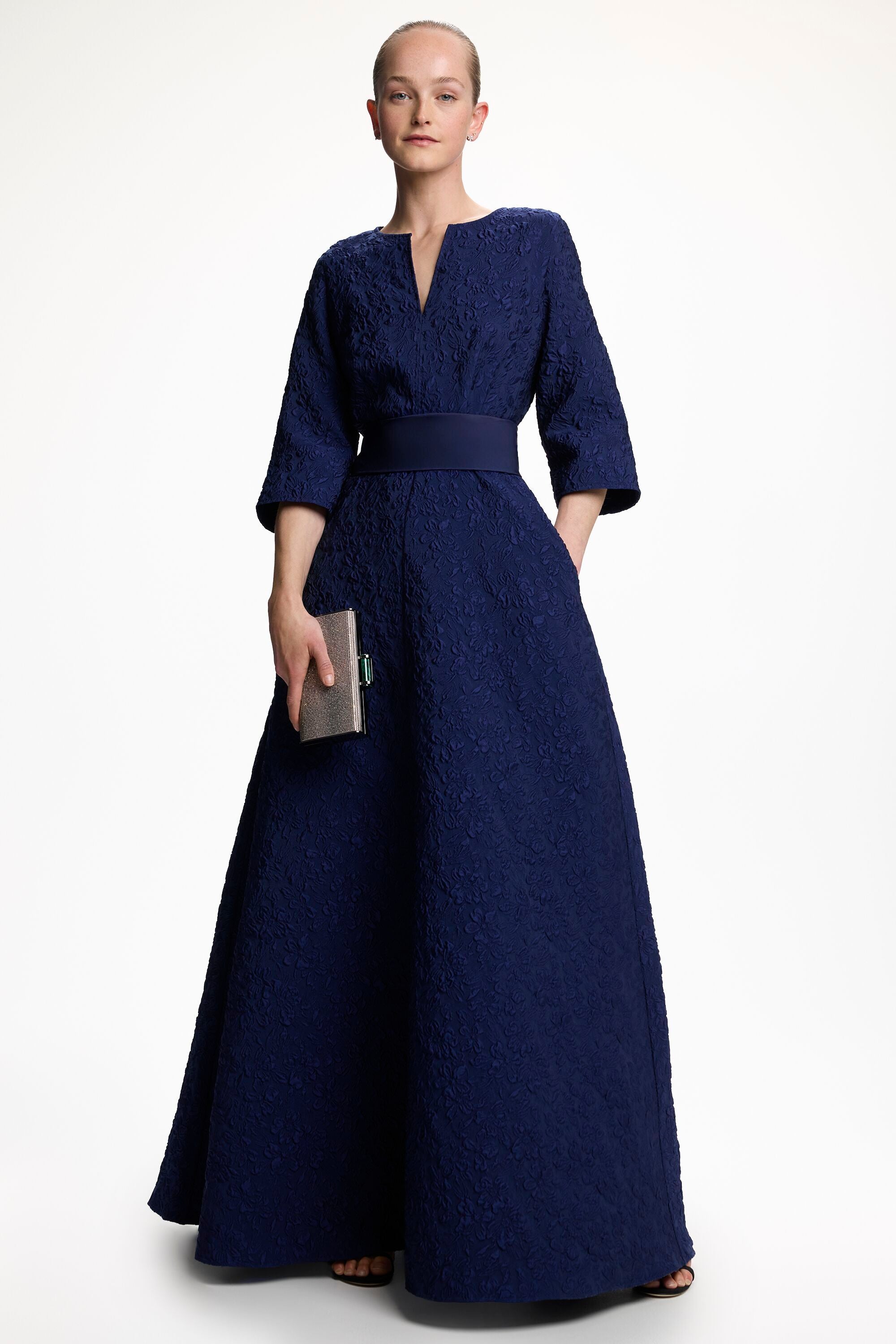 Brocade Long Dress navy - CH Carolina Herrera United States Brocade Long Dress navy - CH Carolina Herrera United States