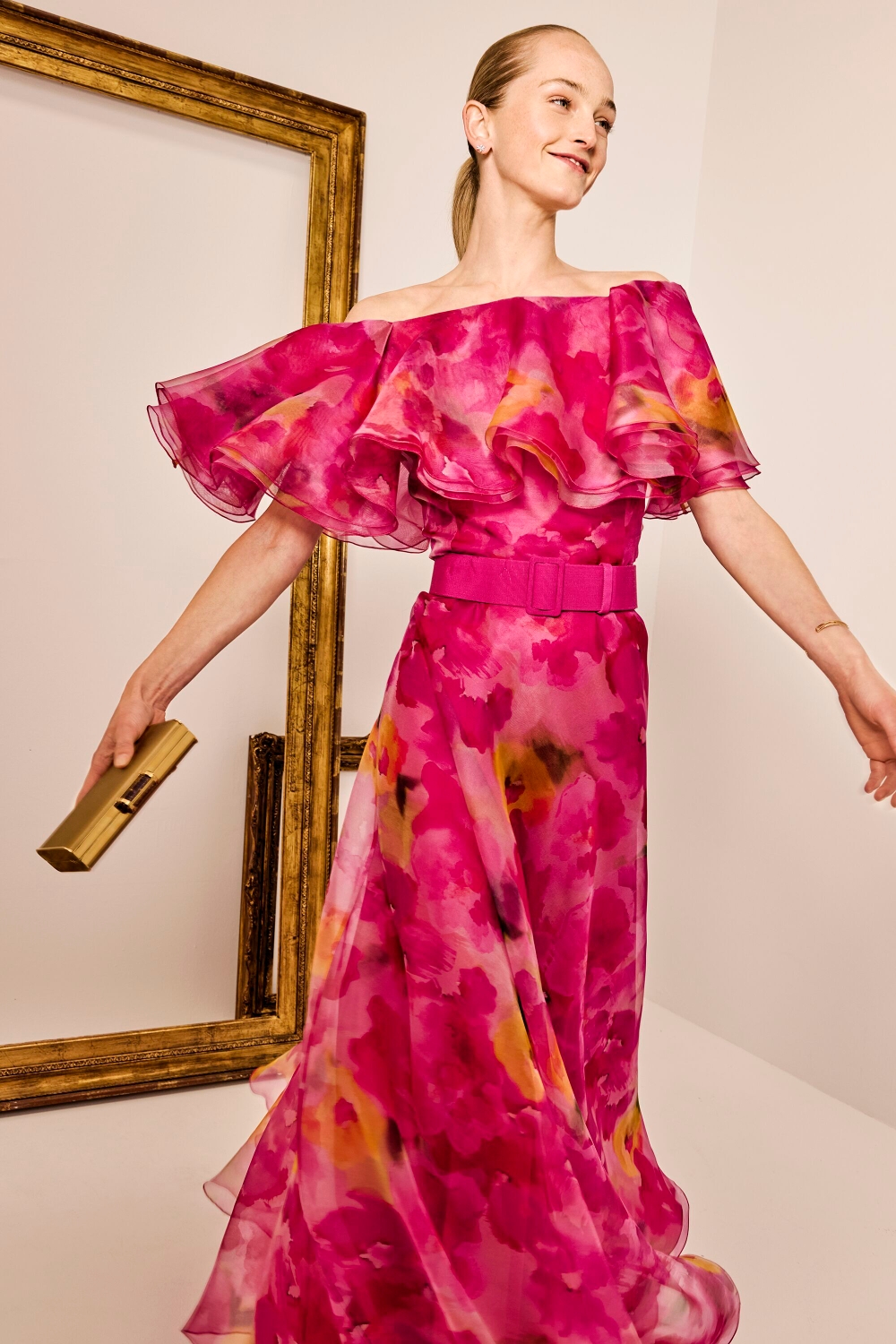 PRINT SILK ORGANZA DRESS