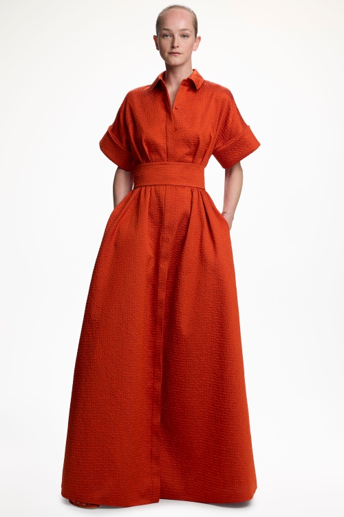 BROCADE LONG SHIRT DRESS