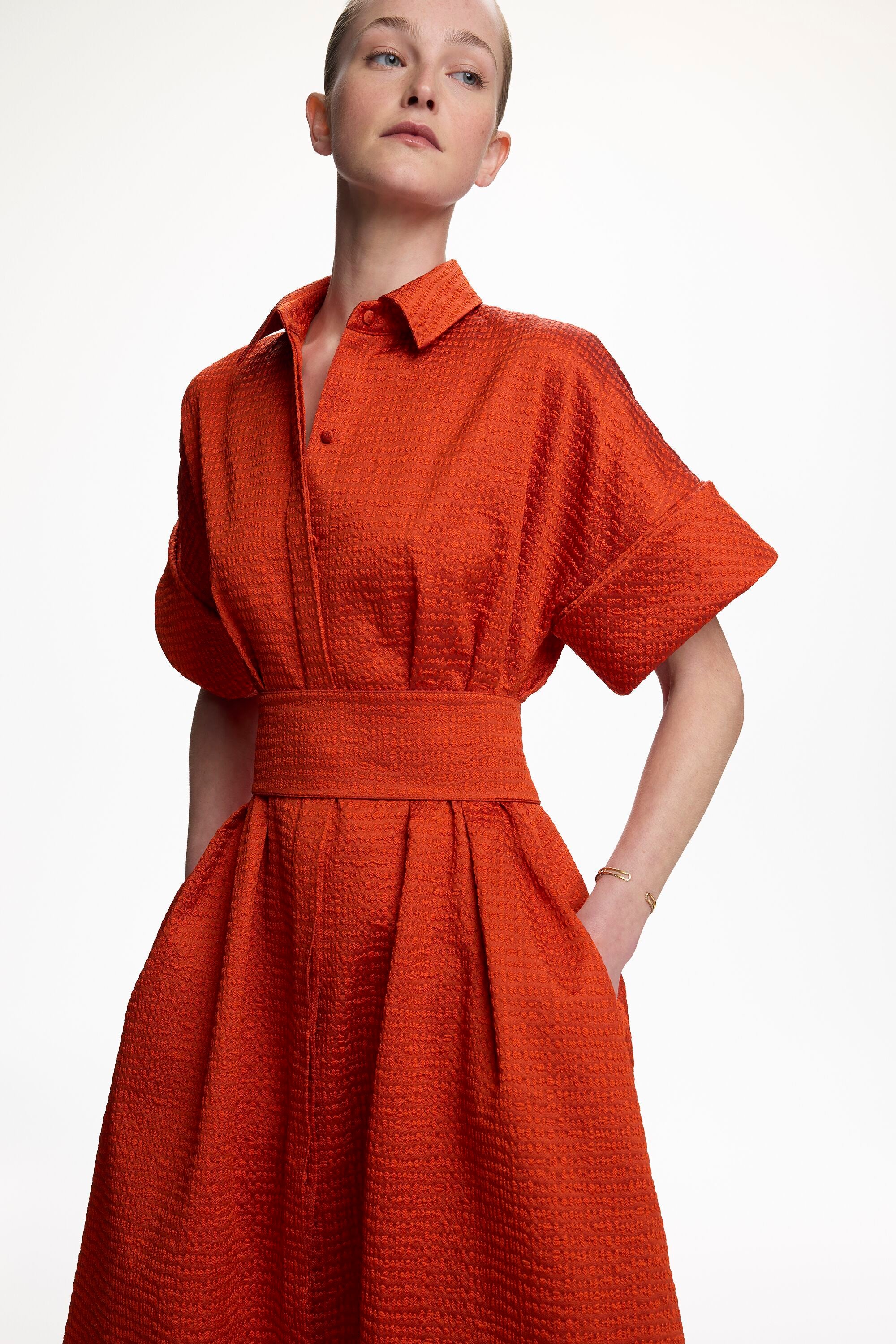 carolina herrera orange shirt dress A Classic Take On Summer Dressing