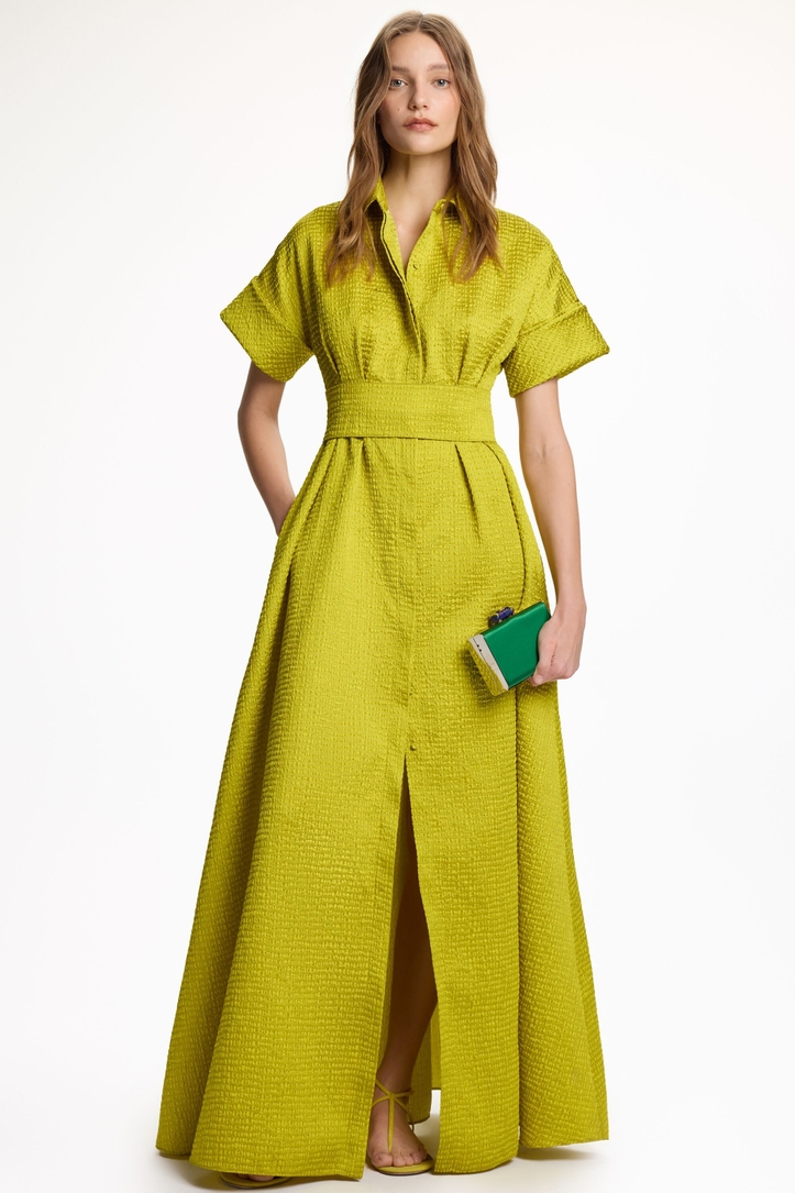 Brocade Long Shirt Dress