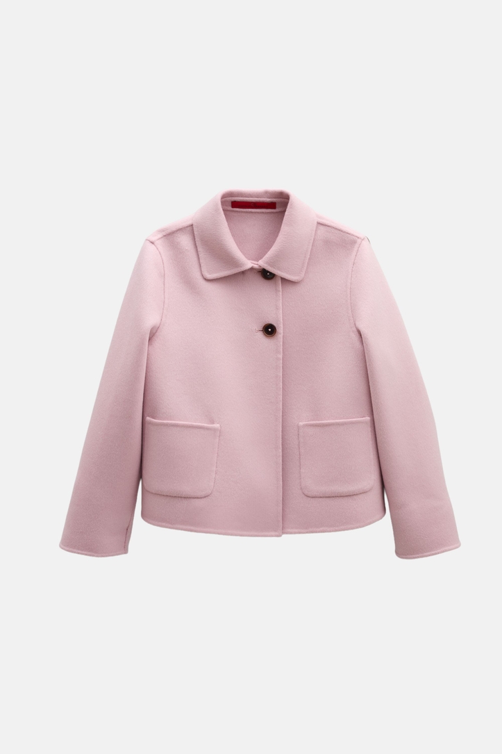 Double-Faced Wool A-Line Coat