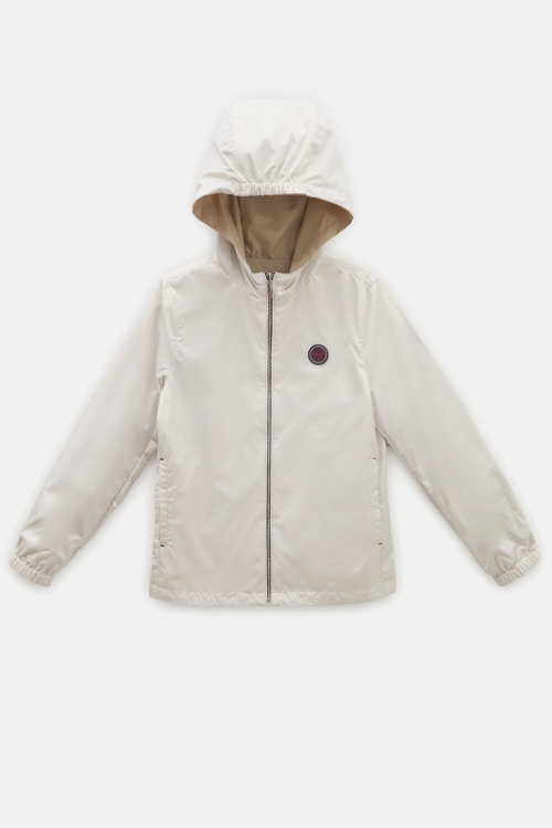 HOODED NYLON REVERSIBLE WINDBREAKER