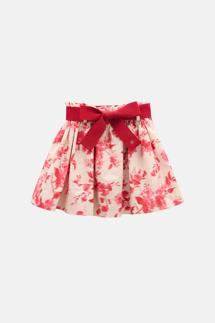 Print Poplin Flared Skirt