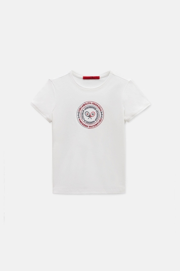 Stamp Embroidered Straight-Fit T-Shirt