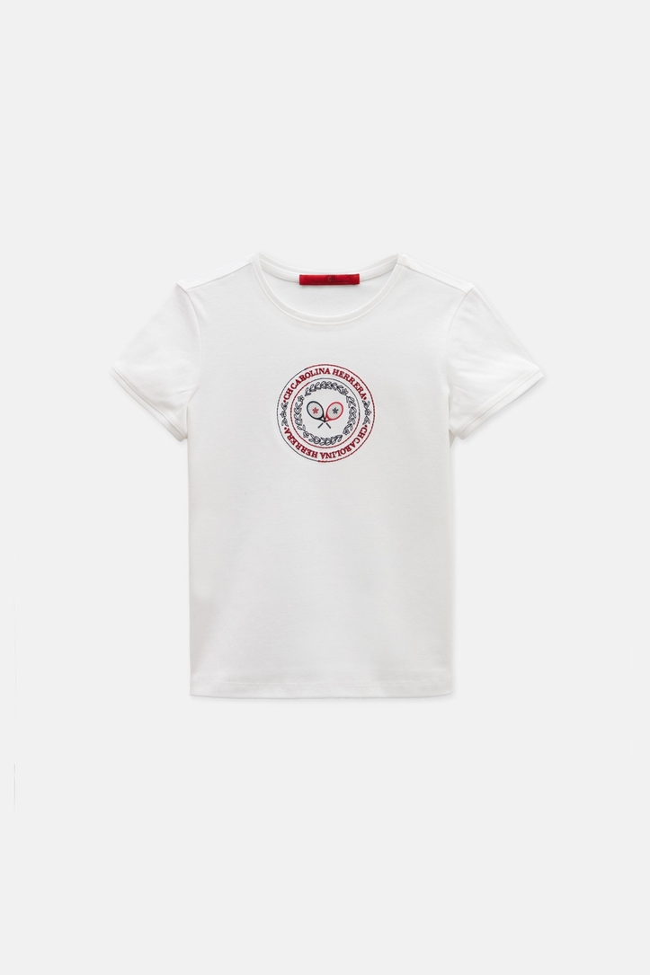 Stamp Embroidered Straight-Fit T-Shirt