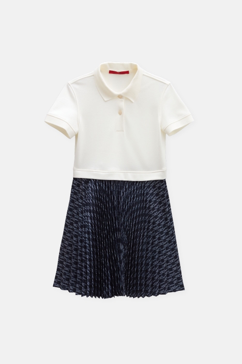 MILANO KNIT DRESS WITH PLEATED SKIRT