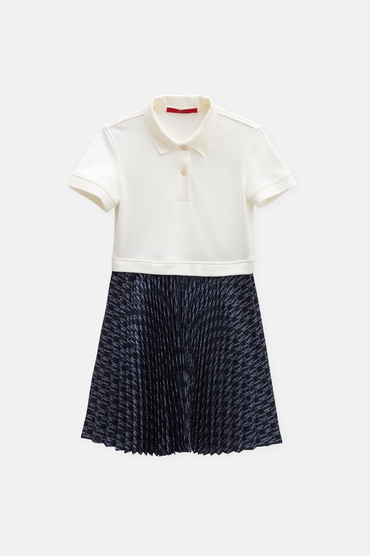 Milano Knit Dress with Pleated Skirt