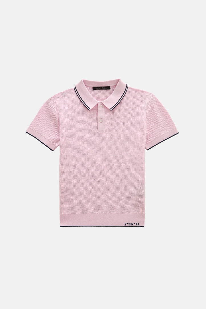 Textured Knit Polo Shirt