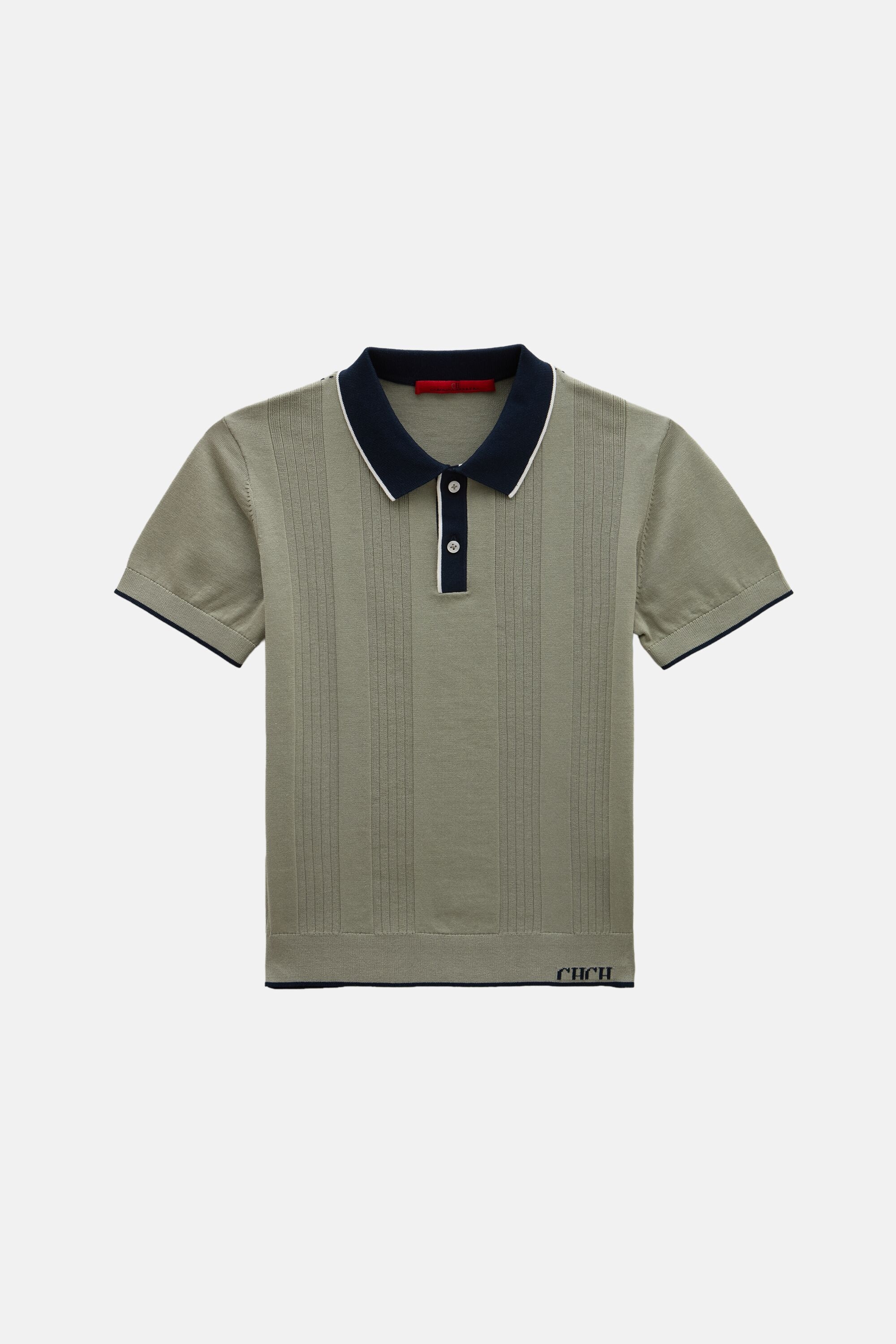 Rib Knit Polo Shirt