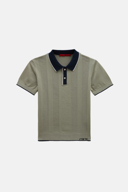 RIB KNIT POLO SHIRT