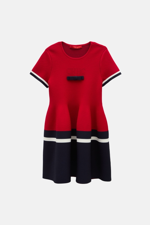 TRICOLOR RIBBED DRESS