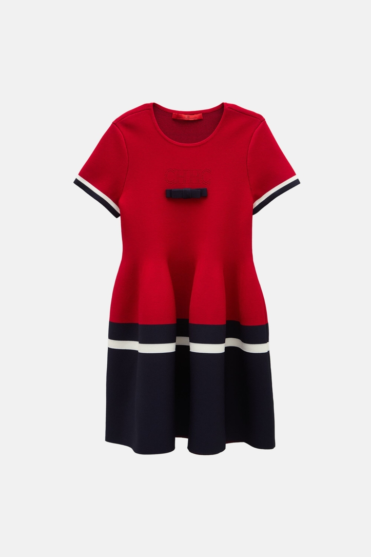 Tricolor Ribbed Dress