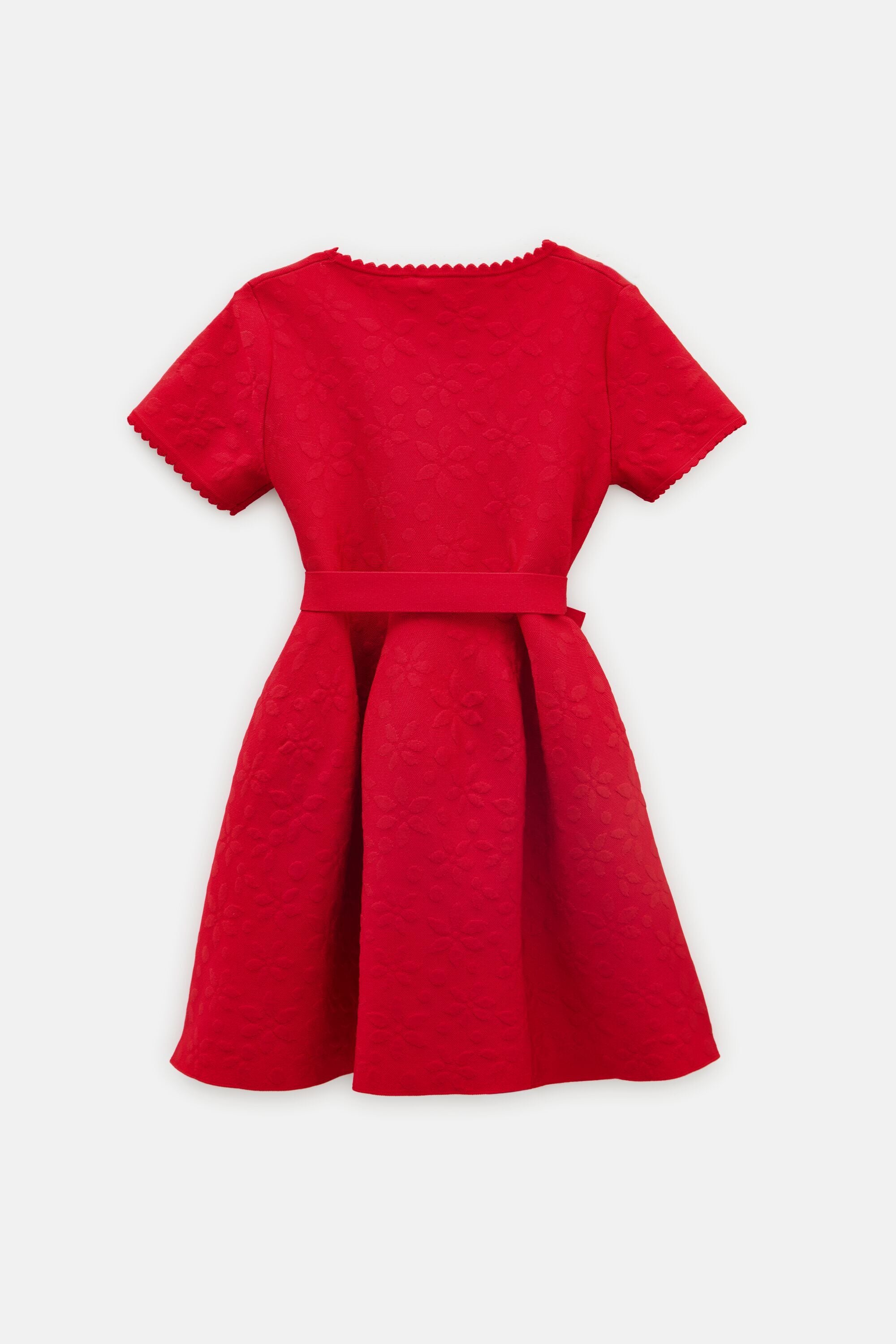 美品 CH CAROLINA HERRERA バルーンコート M相当 リボン Jasmine Jacquard Dress red - CH Carolina Herrera United States
