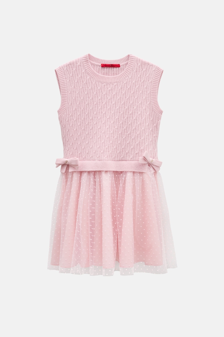 Merino Wool Knit and Plumetis Dress